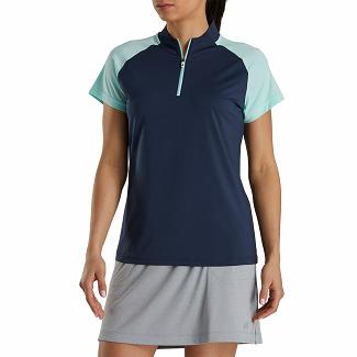 Women's Footjoy Golf Shirts Navy NZ-327743